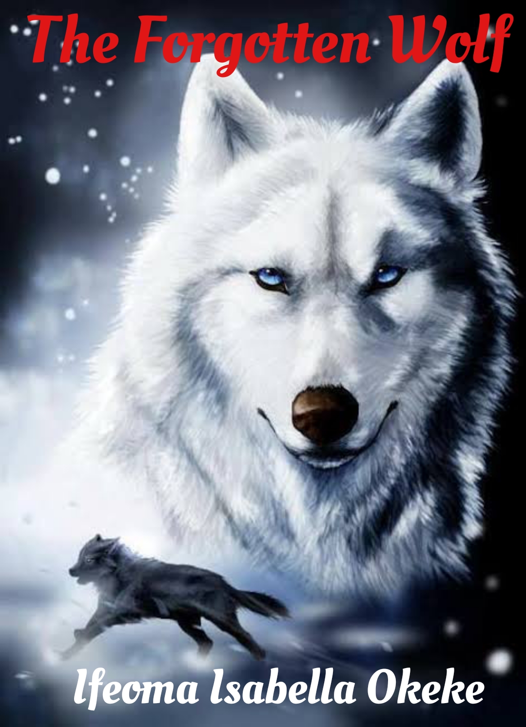 Одинокий волк с голубыми глазами